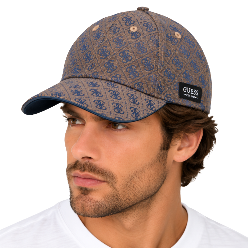 Guess Men's Blue & Brown Baseball Cap