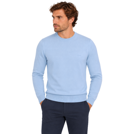 Hugo Boss Jumper Blue Pacas Long Sleeve Light/Pastel Blue Mens 