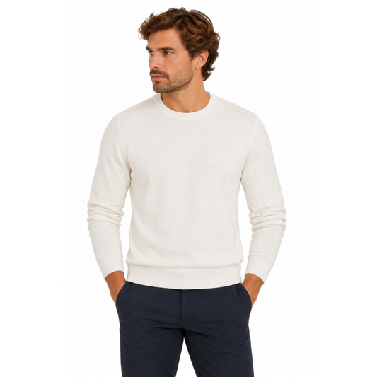 Hugo Boss Botto Men's Long Sleeve Jumper Open Off White