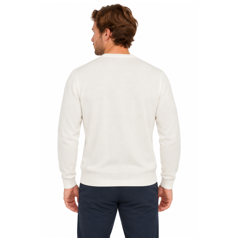 Hugo Boss Botto Men's Long Sleeve Jumper Open Off White