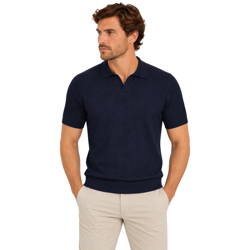 Hugo Boss Tempio Mens Knitted Polo Dark Blue