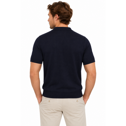 Hugo Boss Tempio Mens Knitted Polo Dark Blue