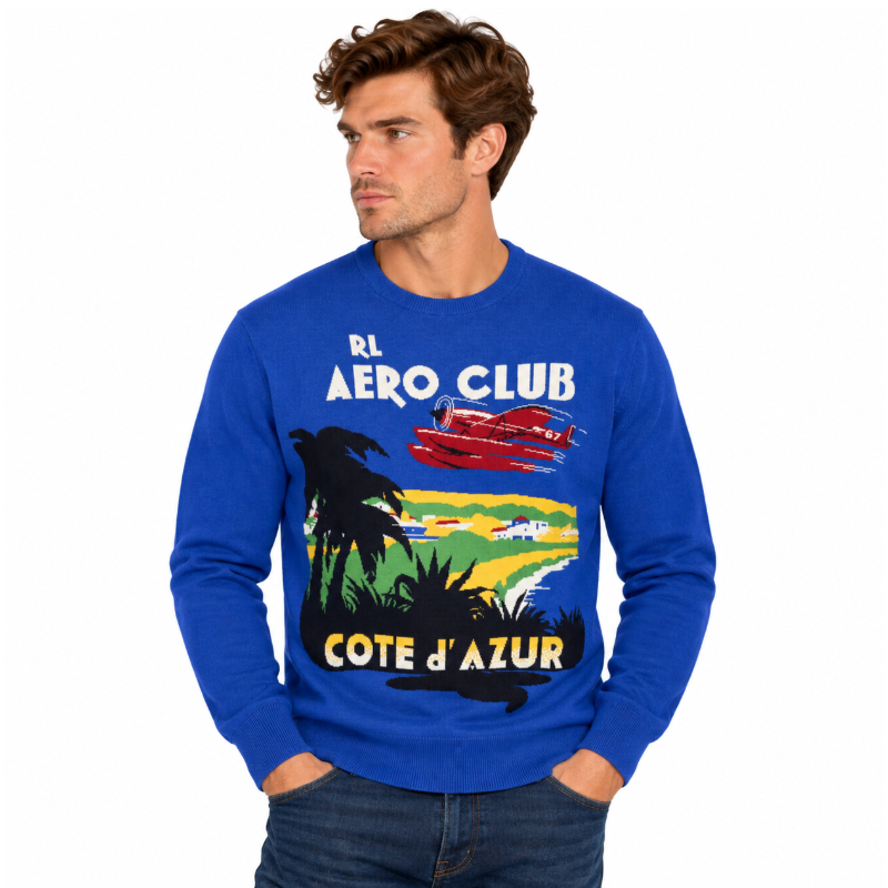 Ralph Lauren Polo Cote d'Azur Aero Club Jumper Blue
