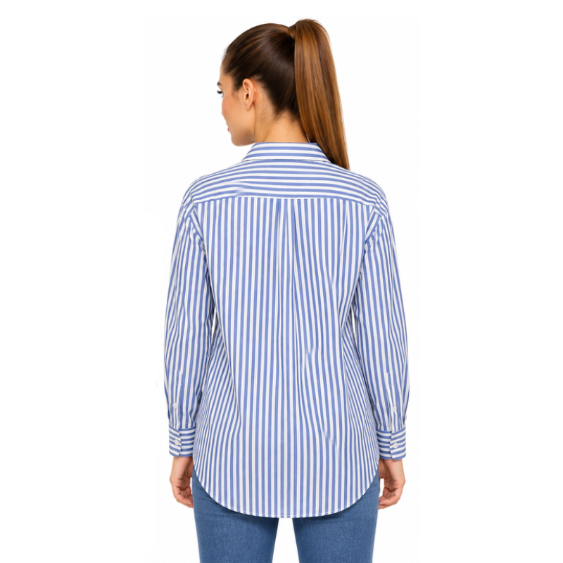 Fynch Hatton Blue & White Striped Long Sleeved Women's Shirt