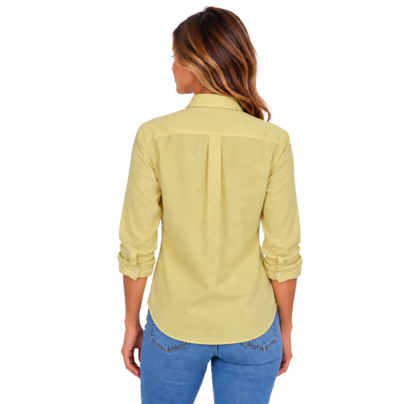Ralph Lauren Cotton Blouse Shirt Relaxed Fit Yellow Women's
