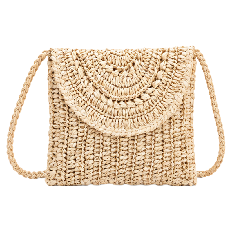 Lascana Women's Mini Straw Bag Woven Raffia Inspired