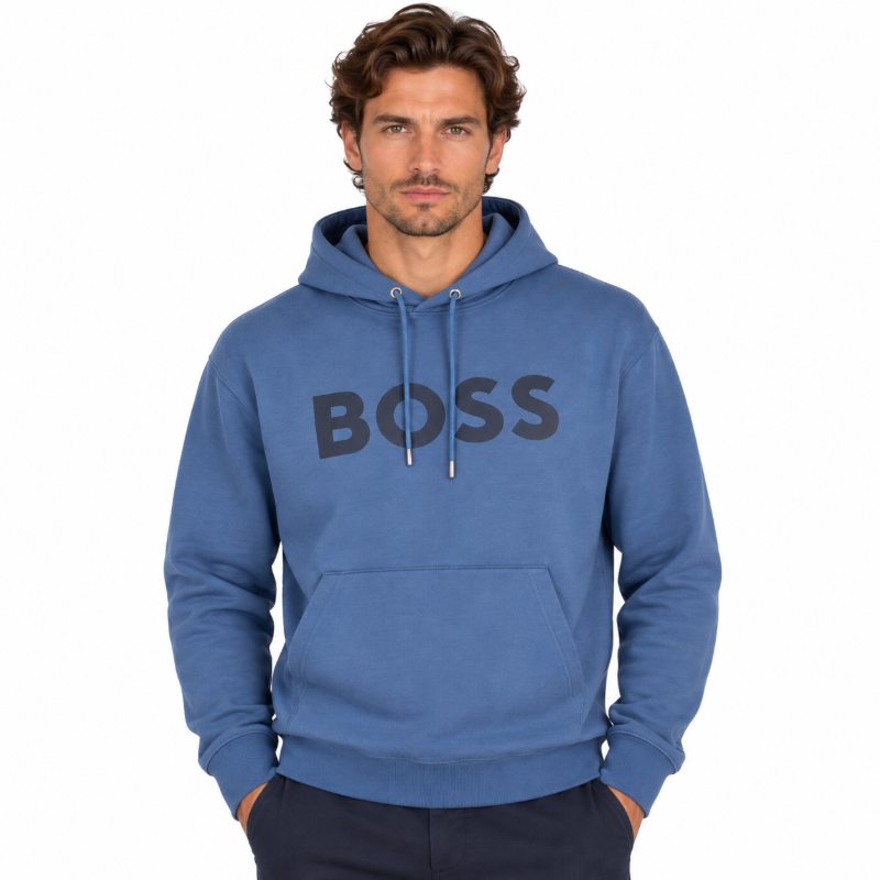 Hugo Boss Sullivan 16 Men's Pullover Hoodie Open Blue