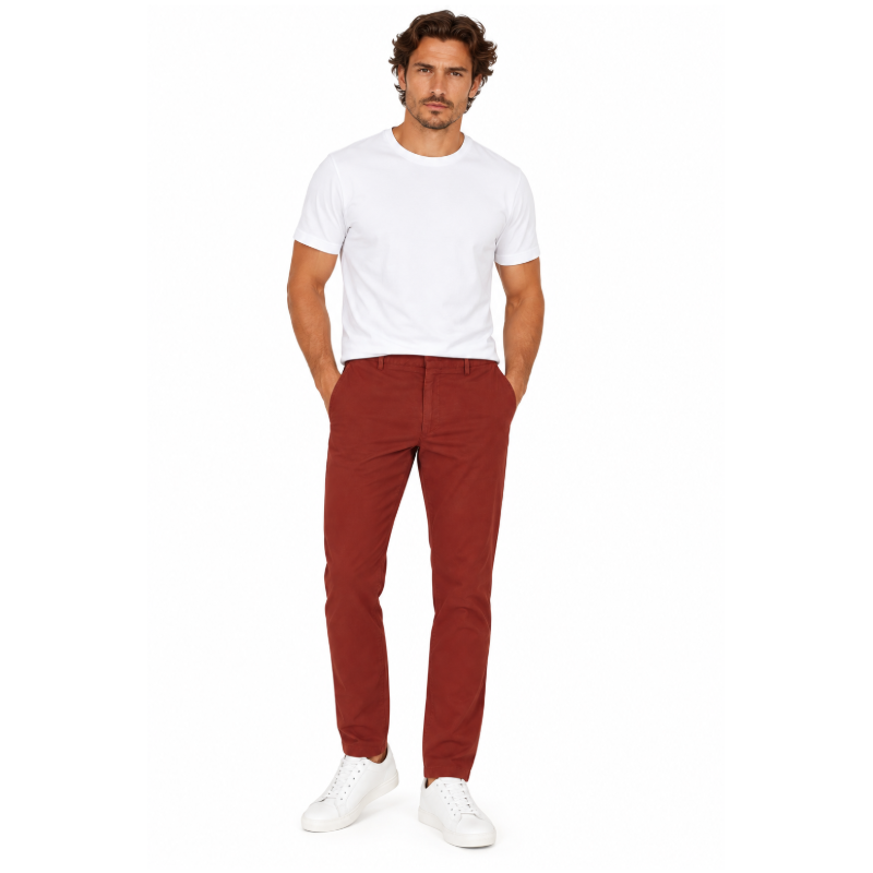 Hugo Boss Kaito Men's Trousers Slim Fit Dark Red UK Size 38