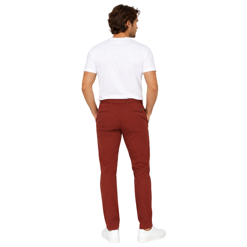 Hugo Boss Kaito Men's Trousers Slim Fit Dark Red UK Size 38
