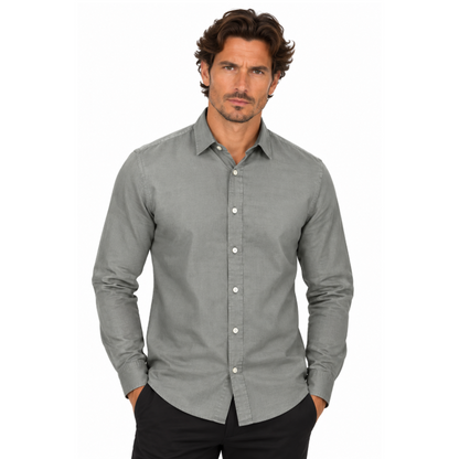 Hugo Boss Roan Kent Men's Slim Fit Shirt Grey 100% Lyocell