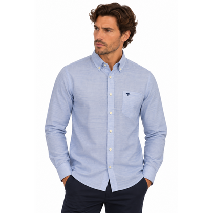 Fynch-Hatton Textile Men's Long Sleeve Shirt Crystal Blue 