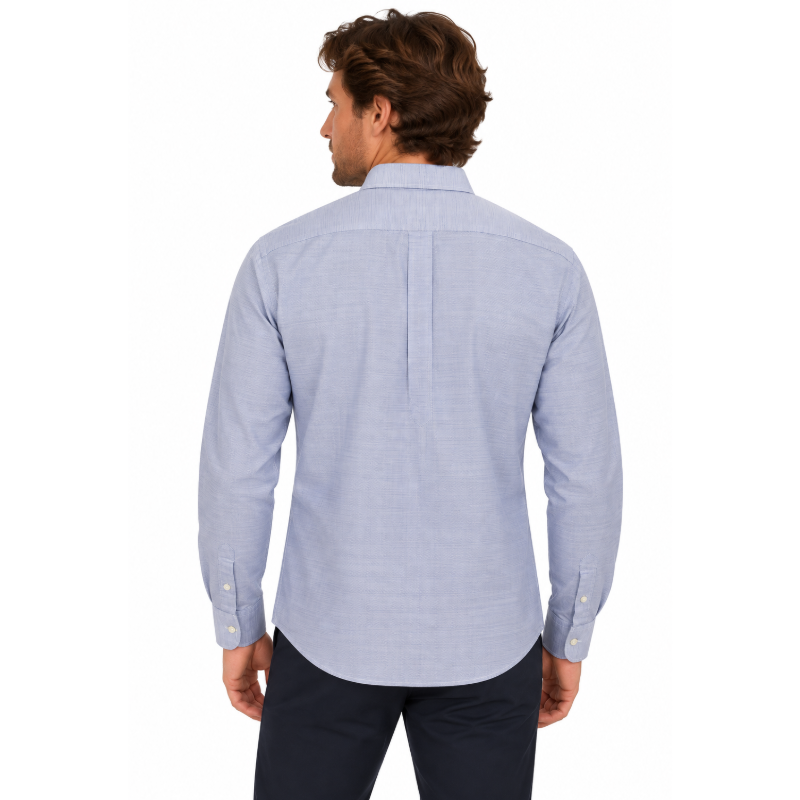 Fynch-Hatton Textile Men's Long Sleeve Shirt Crystal Blue 