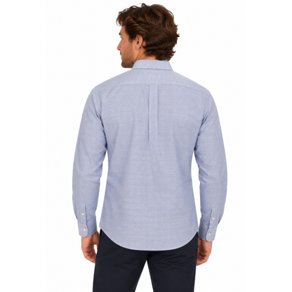 Fynch-Hatton Textile Men's Long Sleeve Shirt Crystal Blue 
