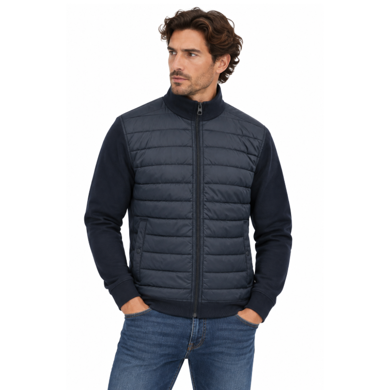 Fynch-Hatton Textilien Mens Navy Blue Jacket 100% Cotton