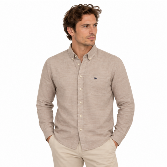 Fynch-Hatton Textile Men's Long Sleeve Shirt Orient Red 