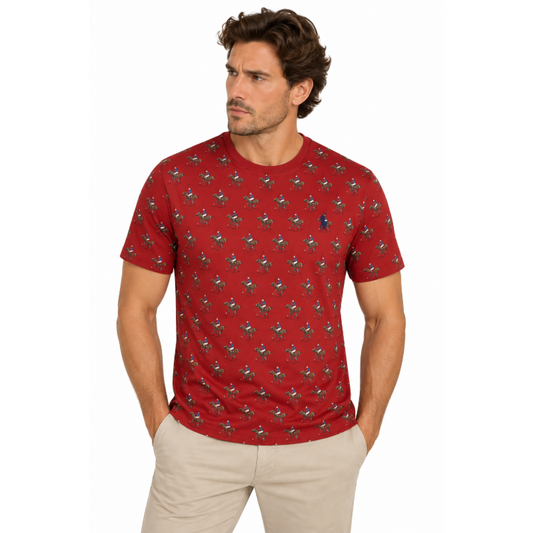 Ralph Lauren Polo Classic Equestrian Slim Fit T-Shirt Red - Mens