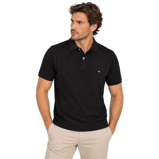 Tommy Hilfiger Polo Shirt The 1985 Regular Fit Black Men's