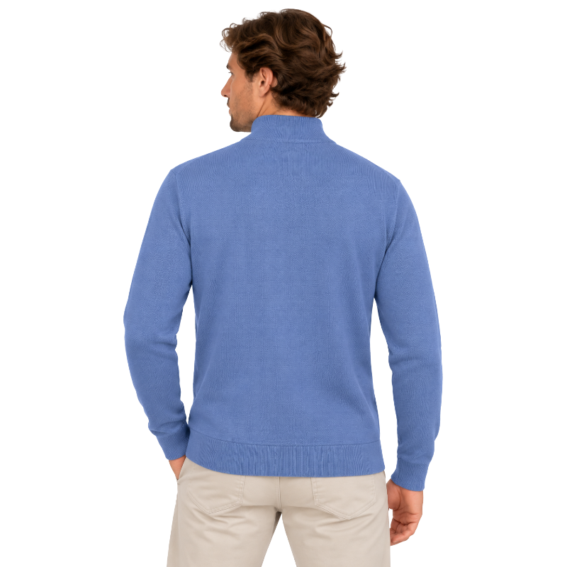 Ralph Lauren Mesh-Knit Cotton Full-Zip Sweatshirt Blue Men's