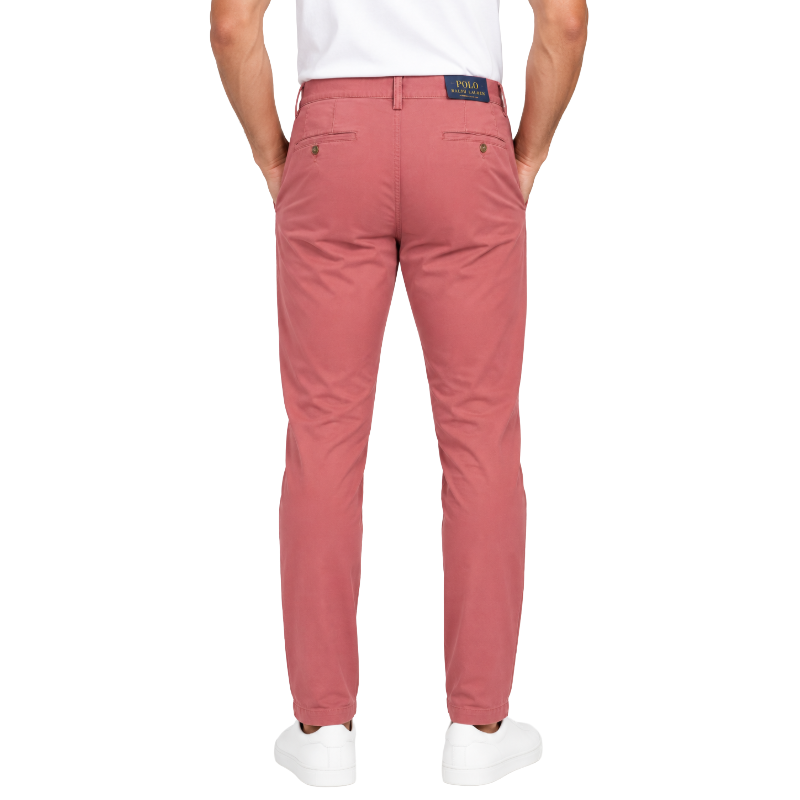 Ralph Lauren Polo Washed Men's Stretch Slim Fit Chino Trousers Nantucket Red