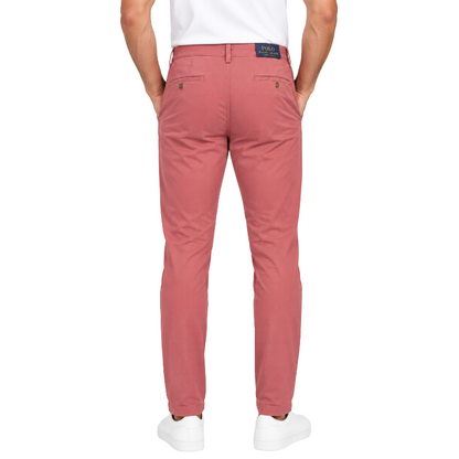 Ralph Lauren Polo Washed Men's Stretch Slim Fit Chino Trousers Nantucket Red