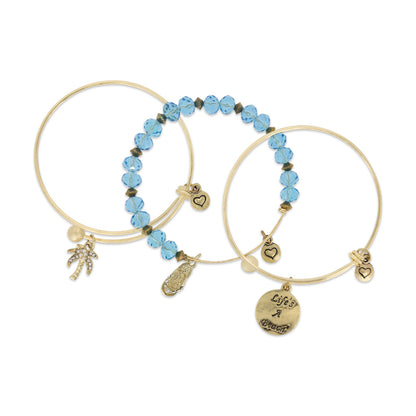 Lovita Gold Plated Bangle Lifes A Beach