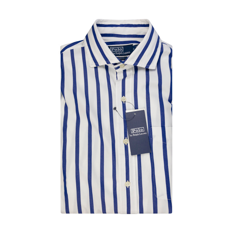 Ralph Lauren Polo Custom Fit Blue & White Stripe Shirt