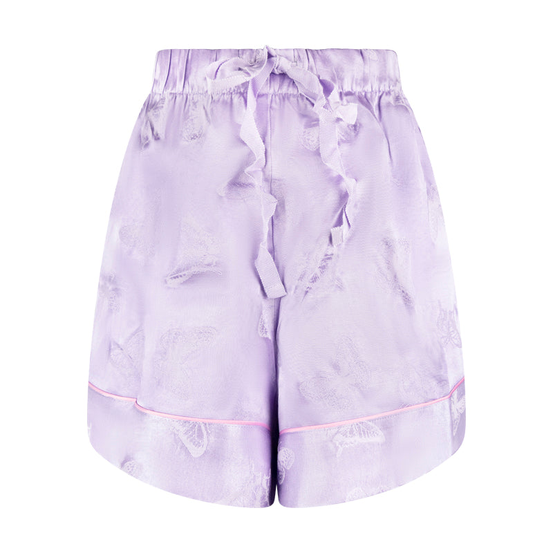 Victoria's Secret Butterfly Pattern Satin Short Pyjamas Set - Lilac - X Large - 11214983