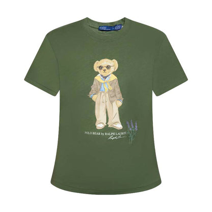 Ralph Lauren Women's Polo Bear Cotton T-Shirt Olive