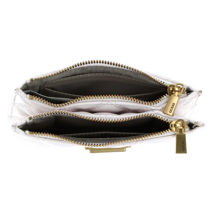 Guess Giully Quilted Purse Ivory White Women's QA874836