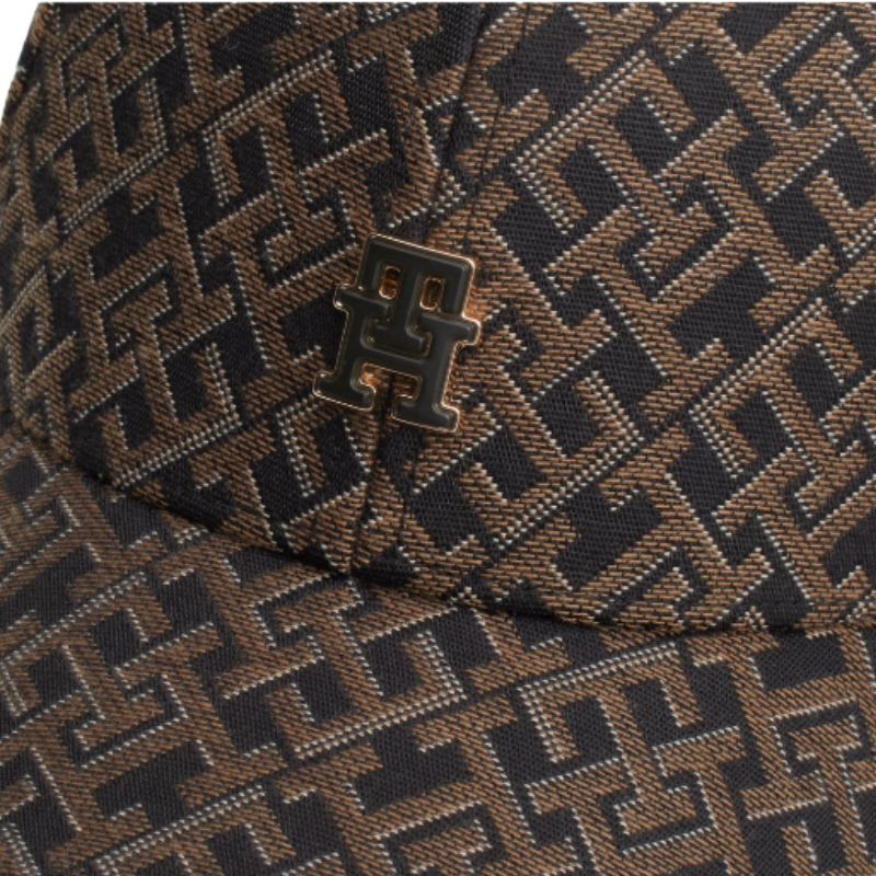 Tommy Hilfiger Women's Monogram Jacquard Baseball Cap Black & Brown O/S