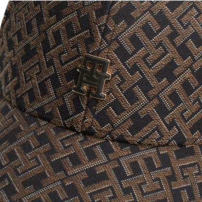 Tommy Hilfiger Women's Monogram Jacquard Baseball Cap Black & Brown O/S