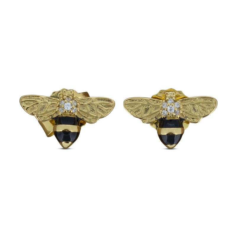 Thomas Sabo Sterling Silver Gold Bee Ear Studs