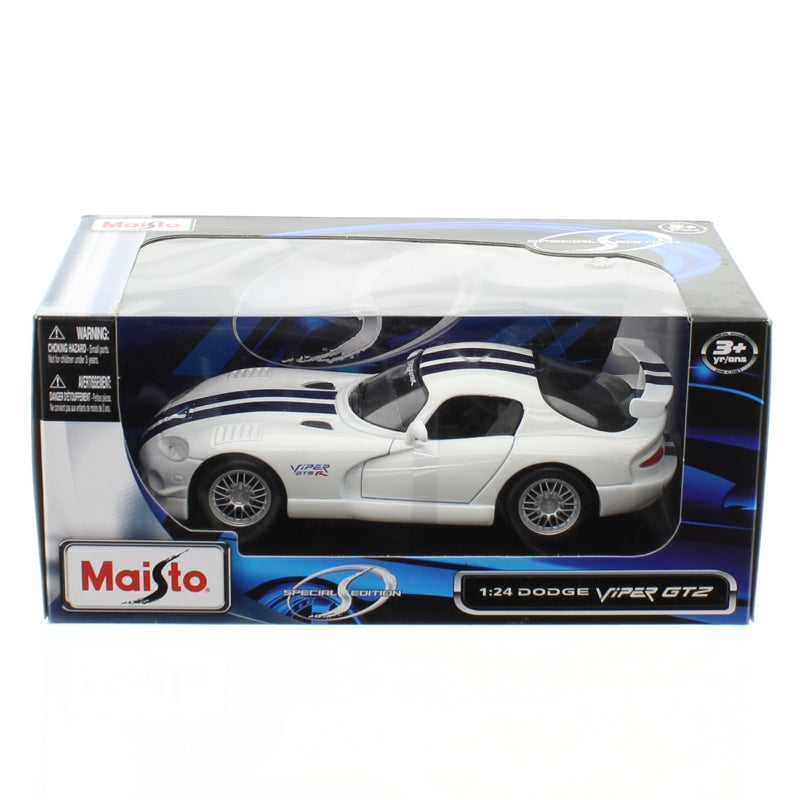 Maisto Die Cast Model Car White Dodge Viper GT2 1.24