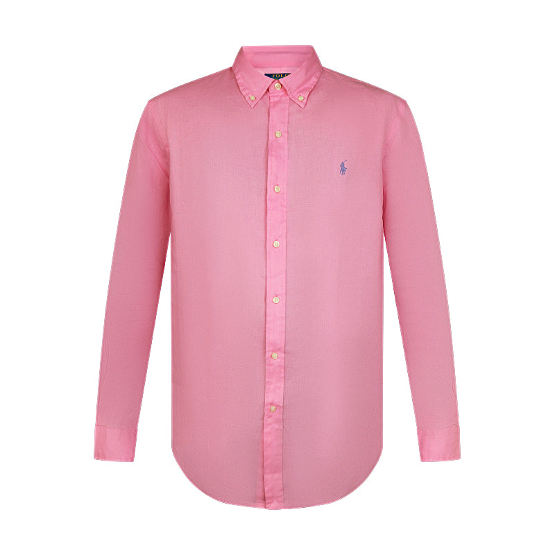 Ralph Lauren Pink Linen Shirt | Custom Fit