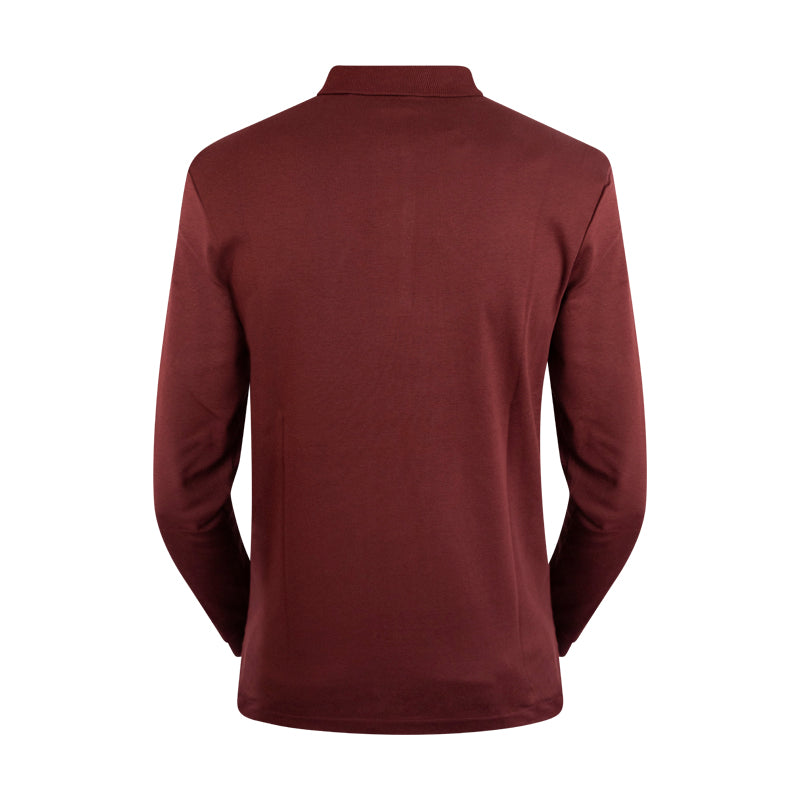 Hugo Boss Pado 30 Long Sleeved Polo Shirt Dark Red