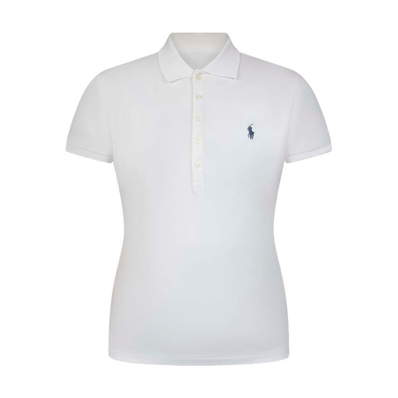 Ralph Lauren Polo Women's Slim Fit Mesh Polo Shirt White