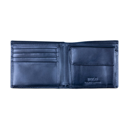 Ralph Lauren Polo Logo Leather Billfold Coin Wallet Black