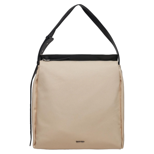 Calvin Klein Cream Handbag Large Gracie Shopper Canvas K60K611344 