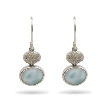 Marahlago Eclipse Earrings Larimar Silver