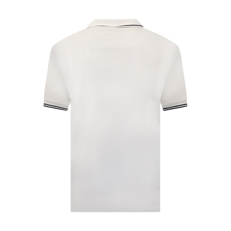 Fynch Hatton Men's Striped Collar Polo Shirt White