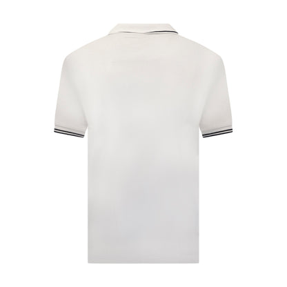 Fynch Hatton Men's Striped Collar Polo Shirt White