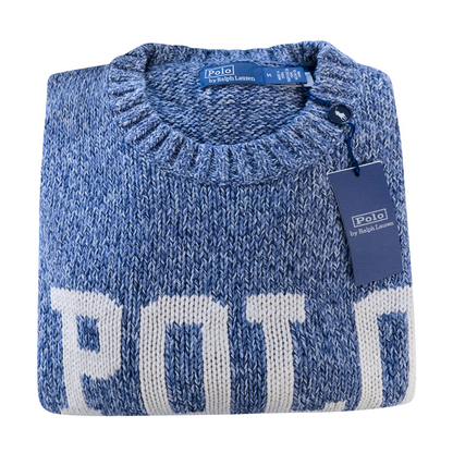 Ralph Lauren Polo Logo Cotton Jumper Denim Marl Women's