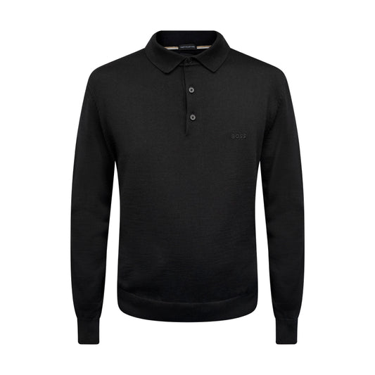 Hugo Boss Knitted Polo Shirt Black | Men's Fashion