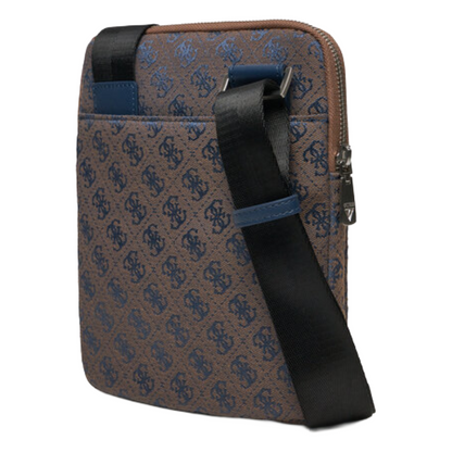 Guess Men's Brown & Blue Crossbody Shoulder Bag