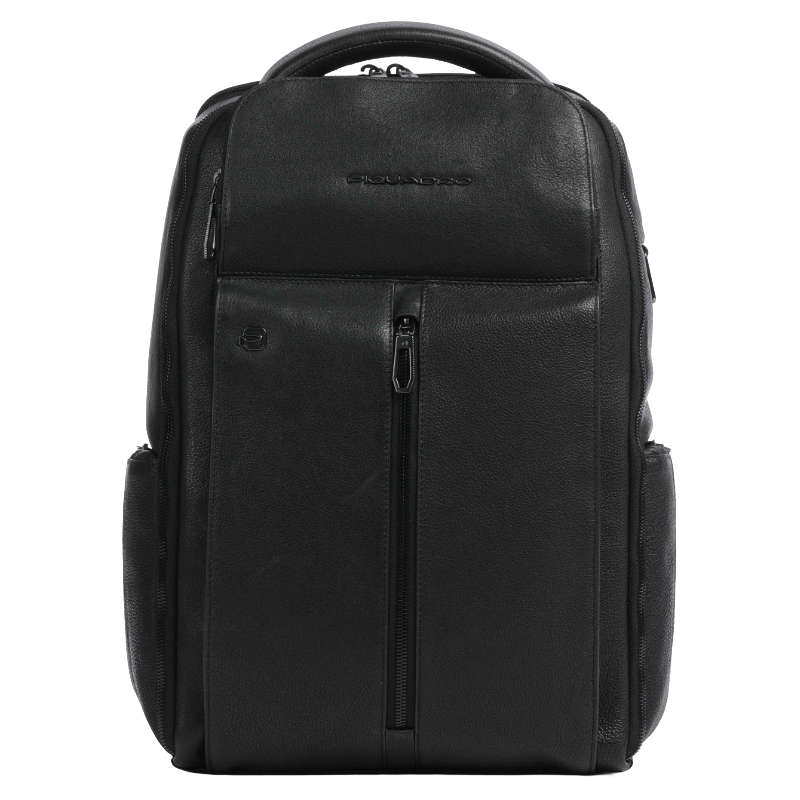 Piquadro Backpack Wollem Backpack 14″ grained cow leather nero black