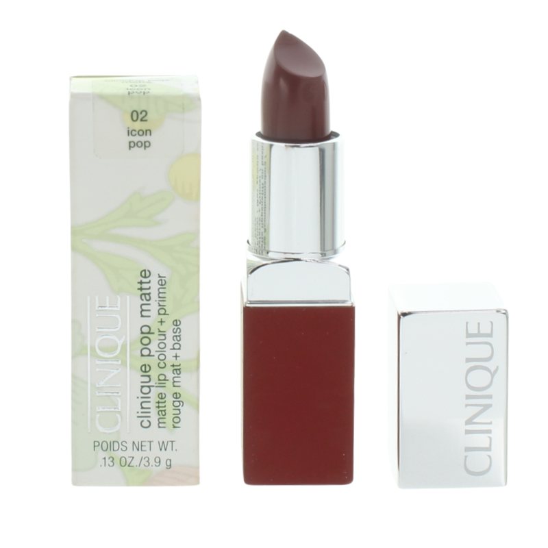 Clinique Pop Matte Red Lipstick + Primer 02 Icon Pop