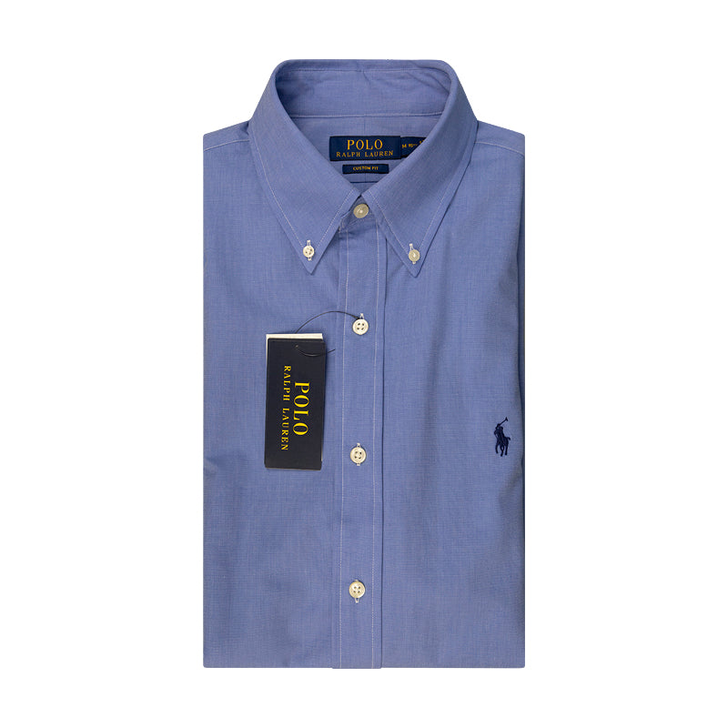 Ralph Lauren Men's Custom Fit Stretch Poplin Shirt Blue