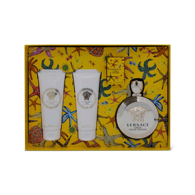 Versace Eros Pour Femme 100ml EDP Fragrance Gift Set (Blemished Box)