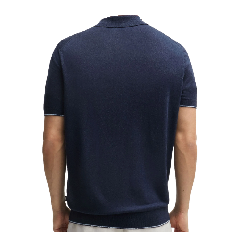 Hugo Boss Trieste Half Zip Men's Polo Shirt Dark Blue 
