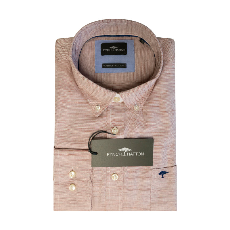 Fynch-Hatton Textile Men's Long Sleeve Shirt Orient Red 